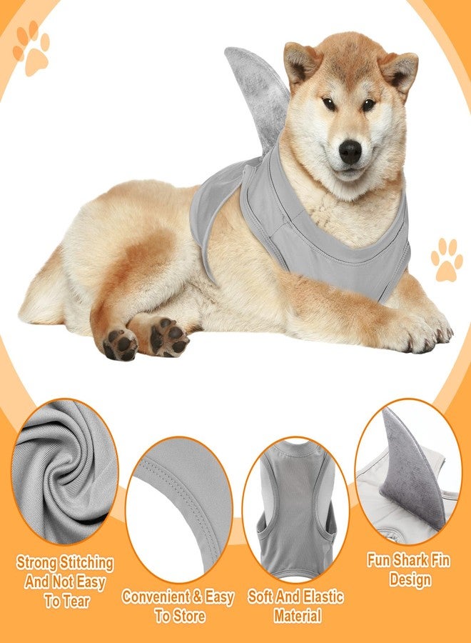 Clysee 2 Pcs Halloween Dog Shark Costumes Fish Fin Dog Costume for Dogs Puppy Cosplay Birthday Party Outfit (X-Large) - Image 2